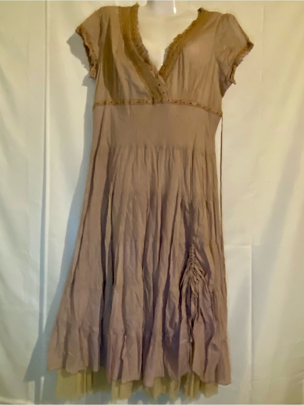 Bila Light Taupe Cotton Dress with Logo Tag Size L